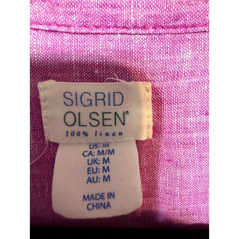 Sigrid Olsen Scandinavian Linen Tunic Top Women Medium Hampston Chic Slow Living - Picture 7 of 8